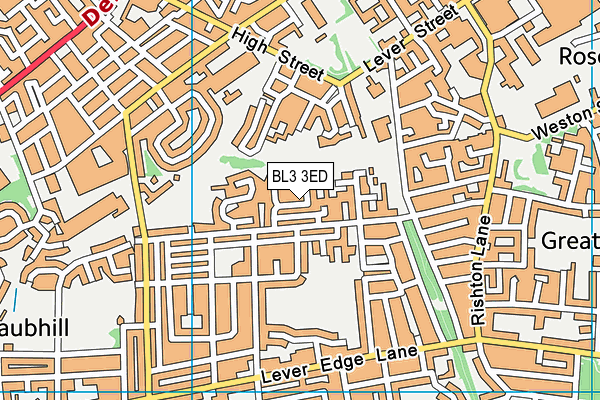 BL3 3ED map - OS VectorMap District (Ordnance Survey)