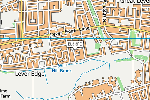 BL3 3FE map - OS VectorMap District (Ordnance Survey)