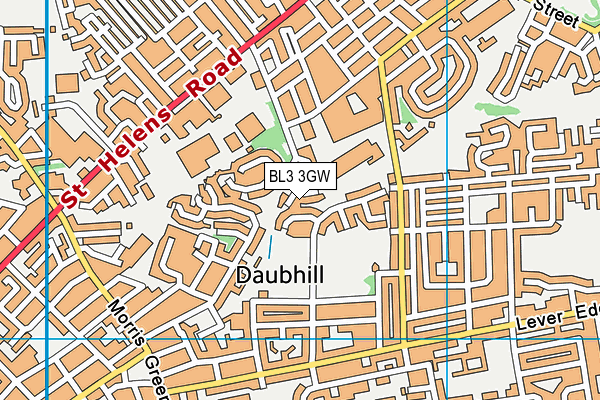 BL3 3GW map - OS VectorMap District (Ordnance Survey)
