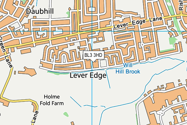BL3 3HD map - OS VectorMap District (Ordnance Survey)