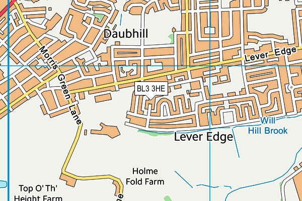 BL3 3HE map - OS VectorMap District (Ordnance Survey)
