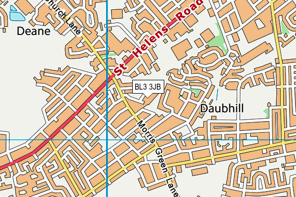 BL3 3JB map - OS VectorMap District (Ordnance Survey)