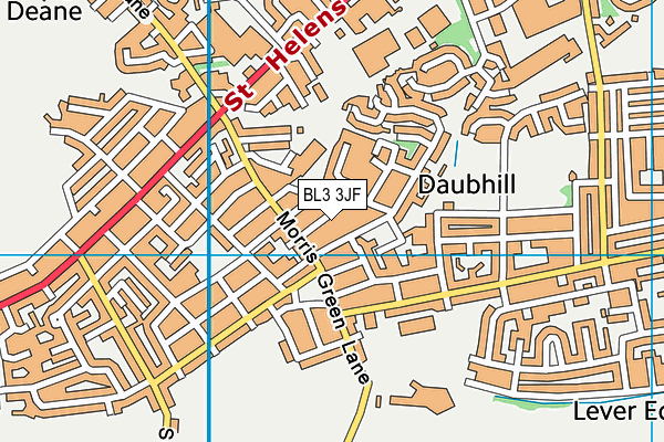 BL3 3JF map - OS VectorMap District (Ordnance Survey)