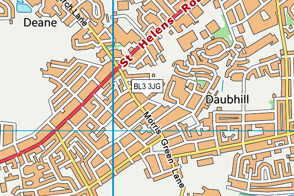 BL3 3JG map - OS VectorMap District (Ordnance Survey)