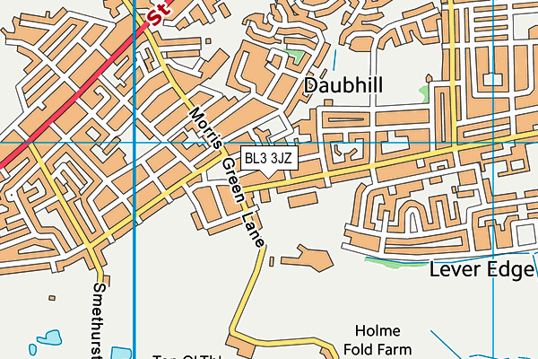 BL3 3JZ map - OS VectorMap District (Ordnance Survey)