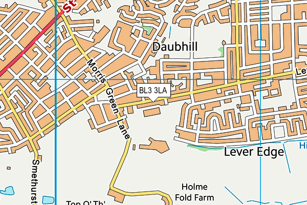 BL3 3LA map - OS VectorMap District (Ordnance Survey)
