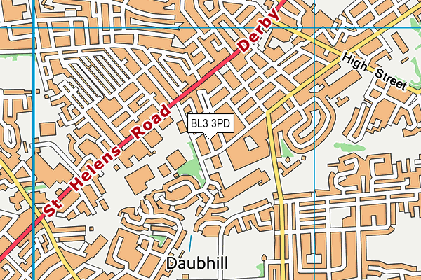BL3 3PD map - OS VectorMap District (Ordnance Survey)