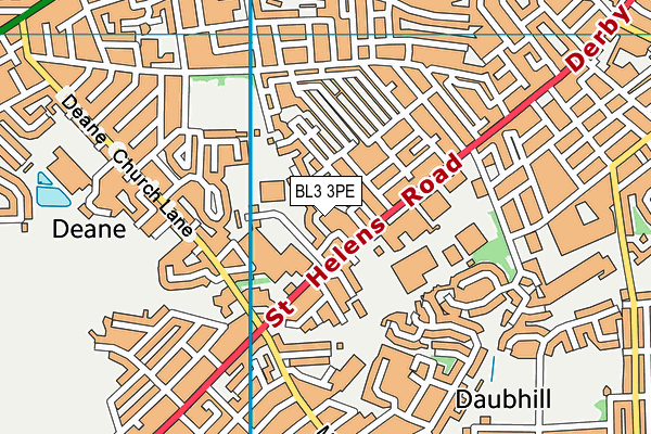 BL3 3PE map - OS VectorMap District (Ordnance Survey)