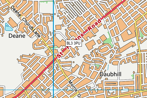 BL3 3PU map - OS VectorMap District (Ordnance Survey)