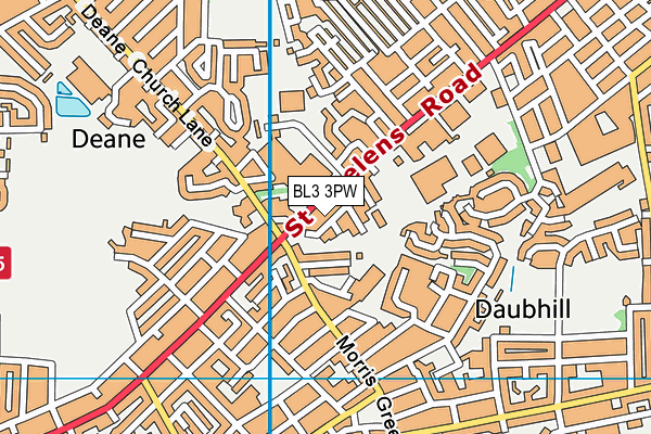 BL3 3PW map - OS VectorMap District (Ordnance Survey)