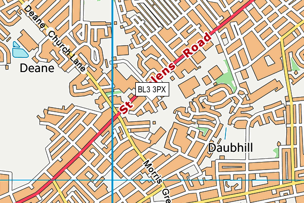 BL3 3PX map - OS VectorMap District (Ordnance Survey)