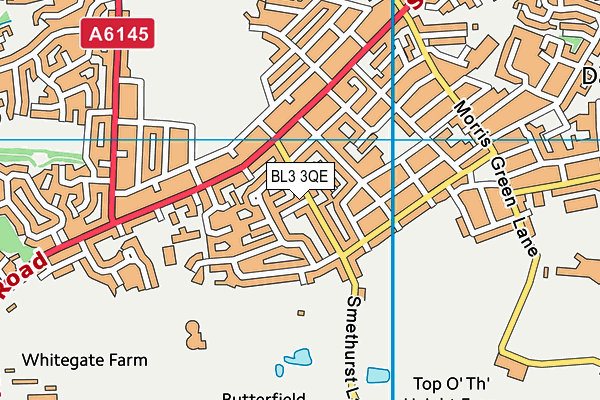 BL3 3QE map - OS VectorMap District (Ordnance Survey)