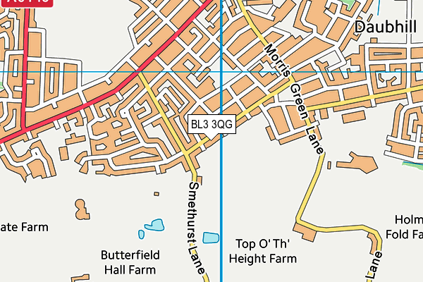 BL3 3QG map - OS VectorMap District (Ordnance Survey)