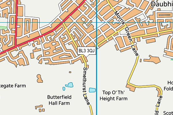 BL3 3QJ map - OS VectorMap District (Ordnance Survey)