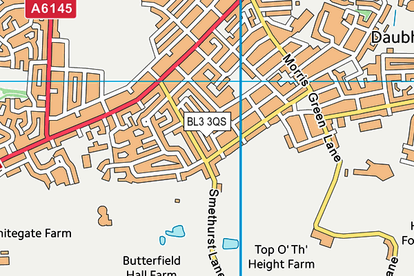 BL3 3QS map - OS VectorMap District (Ordnance Survey)