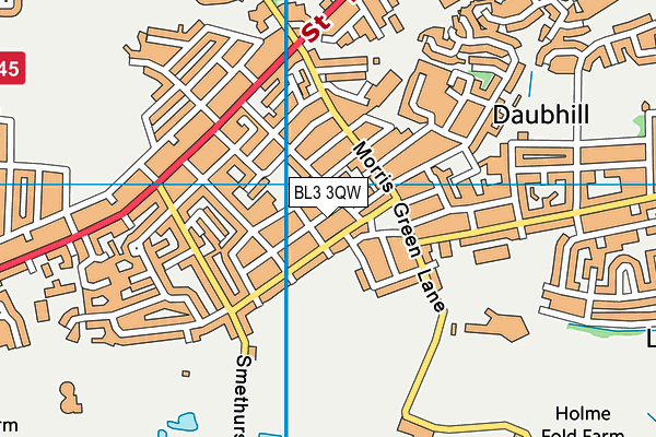 BL3 3QW map - OS VectorMap District (Ordnance Survey)