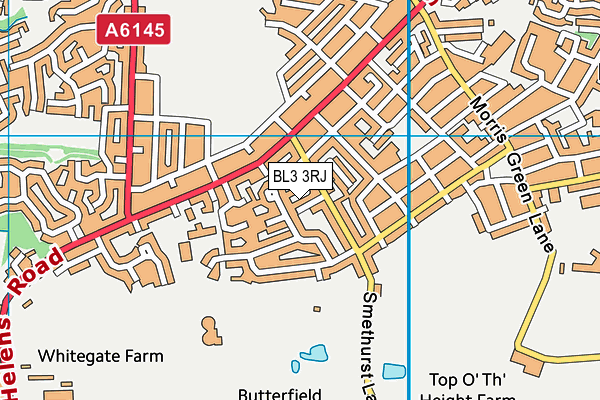 BL3 3RJ map - OS VectorMap District (Ordnance Survey)