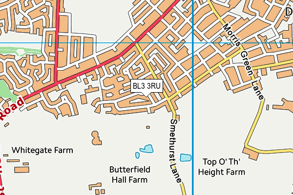 BL3 3RU map - OS VectorMap District (Ordnance Survey)