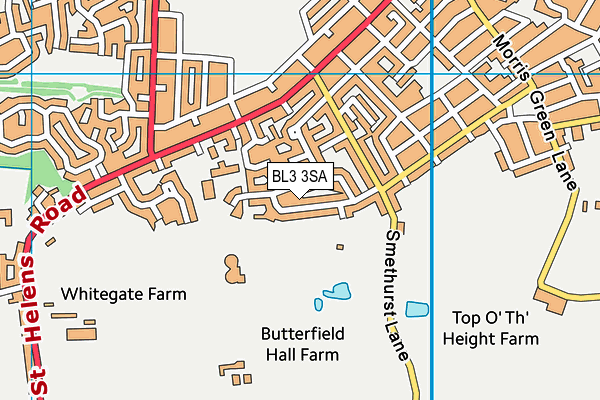 BL3 3SA map - OS VectorMap District (Ordnance Survey)