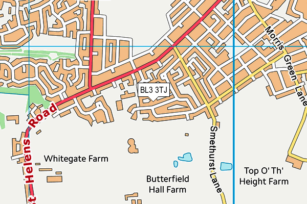 BL3 3TJ map - OS VectorMap District (Ordnance Survey)
