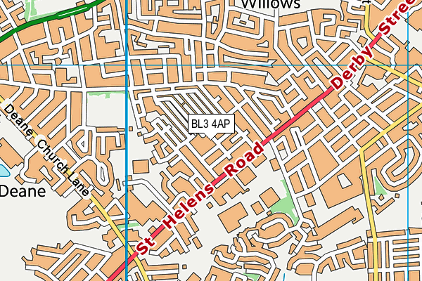BL3 4AP map - OS VectorMap District (Ordnance Survey)