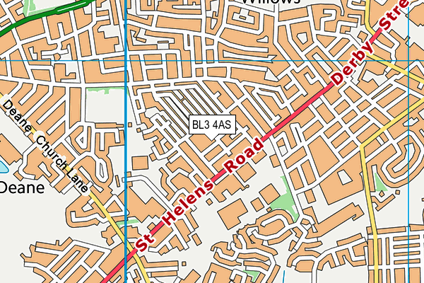 BL3 4AS map - OS VectorMap District (Ordnance Survey)