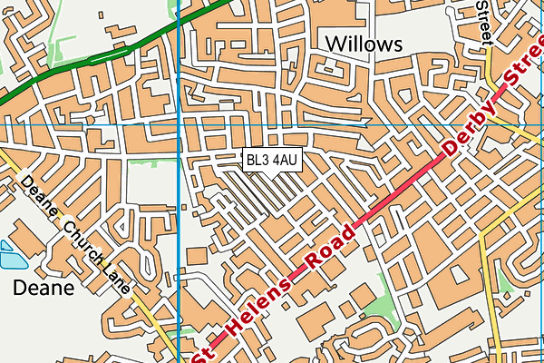 BL3 4AU map - OS VectorMap District (Ordnance Survey)