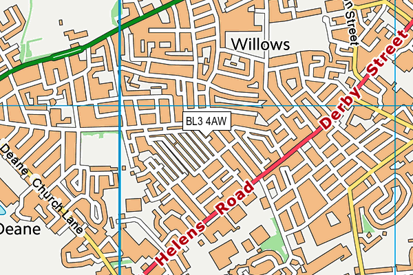 BL3 4AW map - OS VectorMap District (Ordnance Survey)