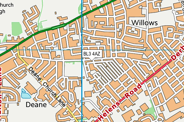 BL3 4AZ map - OS VectorMap District (Ordnance Survey)