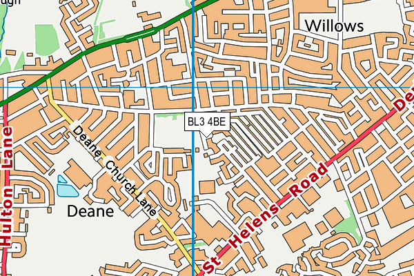BL3 4BE map - OS VectorMap District (Ordnance Survey)
