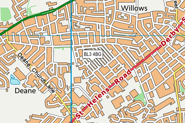 Brandwood Primary School map (BL3 4BG) - OS VectorMap District (Ordnance Survey)