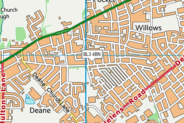 BL3 4BN map - OS VectorMap District (Ordnance Survey)