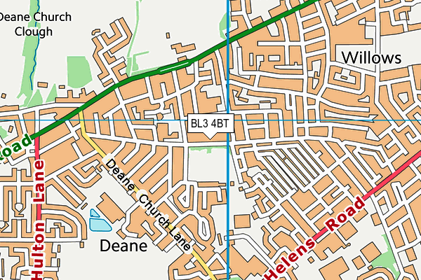 BL3 4BT map - OS VectorMap District (Ordnance Survey)