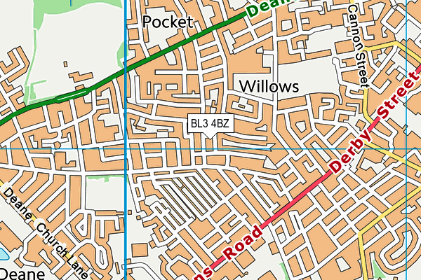 BL3 4BZ map - OS VectorMap District (Ordnance Survey)