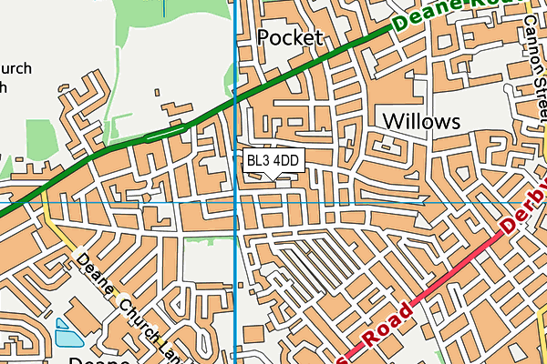 BL3 4DD map - OS VectorMap District (Ordnance Survey)