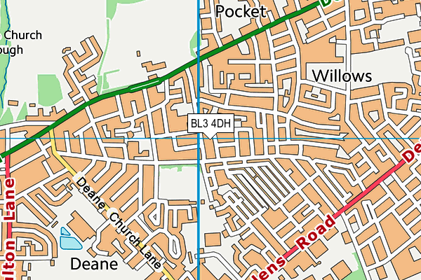 BL3 4DH map - OS VectorMap District (Ordnance Survey)