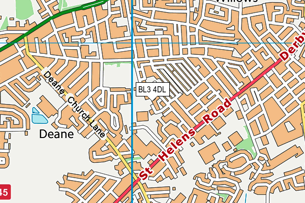 BL3 4DL map - OS VectorMap District (Ordnance Survey)
