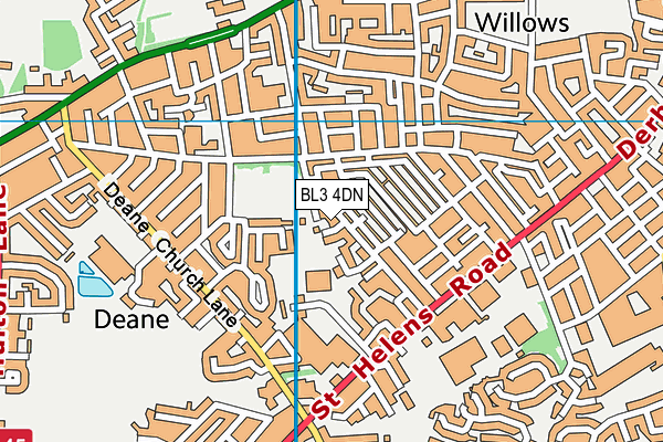BL3 4DN map - OS VectorMap District (Ordnance Survey)