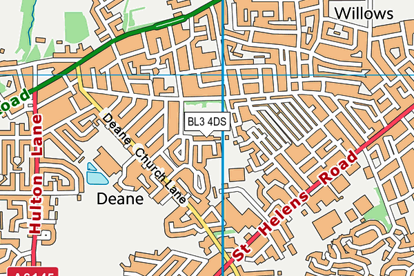 BL3 4DS map - OS VectorMap District (Ordnance Survey)