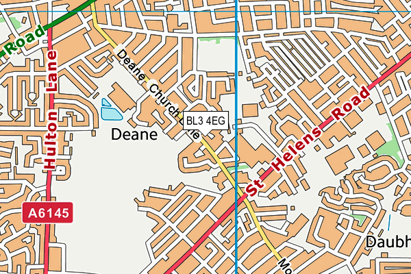 BL3 4EG map - OS VectorMap District (Ordnance Survey)