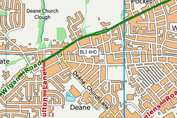 BL3 4HD map - OS VectorMap District (Ordnance Survey)