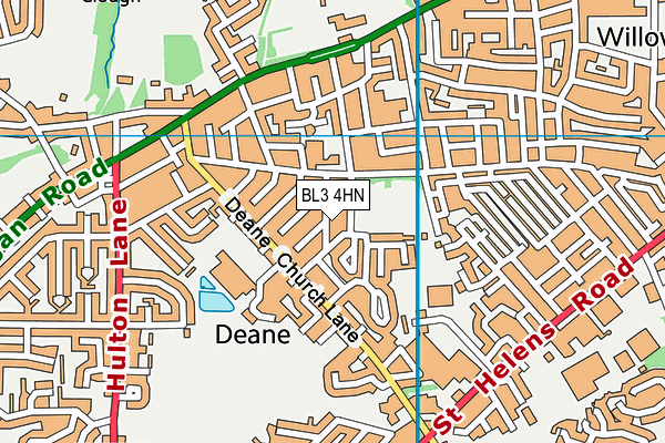 BL3 4HN map - OS VectorMap District (Ordnance Survey)