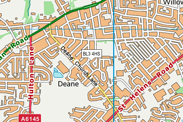 BL3 4HS map - OS VectorMap District (Ordnance Survey)