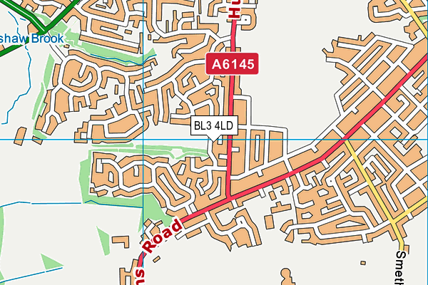 BL3 4LD map - OS VectorMap District (Ordnance Survey)