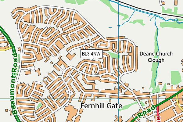 BL3 4NW map - OS VectorMap District (Ordnance Survey)