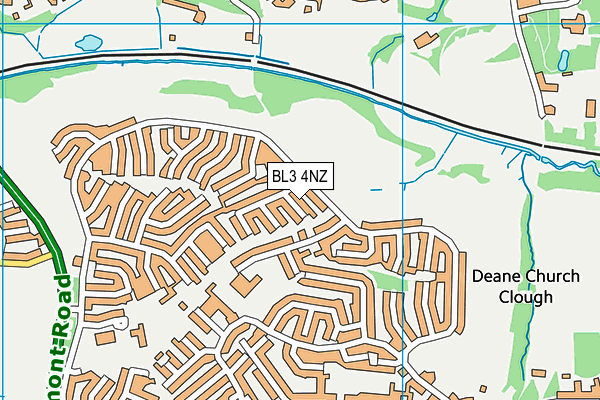 BL3 4NZ map - OS VectorMap District (Ordnance Survey)