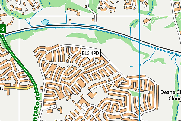 BL3 4PD map - OS VectorMap District (Ordnance Survey)