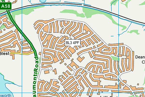 BL3 4PF map - OS VectorMap District (Ordnance Survey)