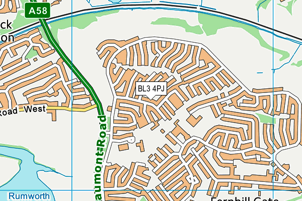 BL3 4PJ map - OS VectorMap District (Ordnance Survey)