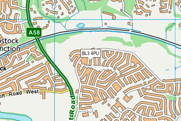 BL3 4PU map - OS VectorMap District (Ordnance Survey)